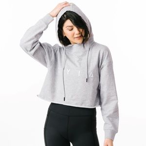 ZYIA GRAY CROP HOODIE - S